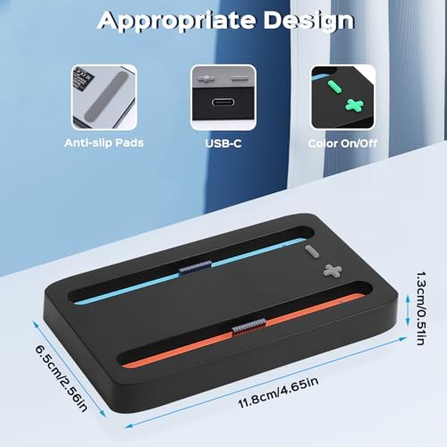 Mini Charger Dock ForNintendo Switch 2 JoyCons Gaming Controllers - -JoyCons Remote Docking Charging Station Accessories (Black) - Image 2