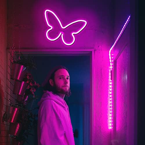 2 Pieces Butterfly Neon Sign USB/Battery Powered LED Light for Wall Decor - Image 5