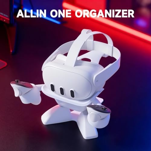 VR Stand, All-in-One Display Holder VR Headset & Controller Stand - Your Complete Desktop Display and Storage Organizer Solution for Oculus Quest 2, Quest 3, Rift S, Valve Index & More - Image 6