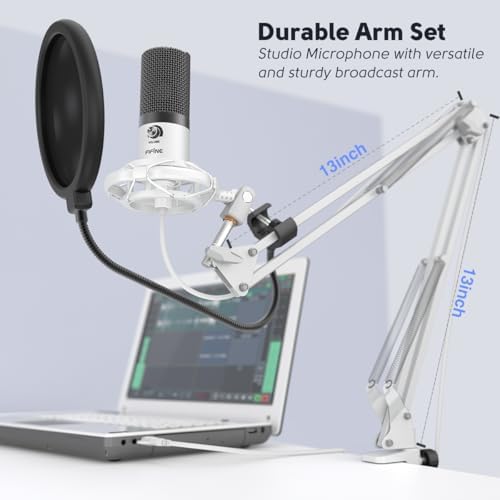 FIFINE T669 White USB Recording Microphone Kit for Vocals, Voice-Over - Image 5