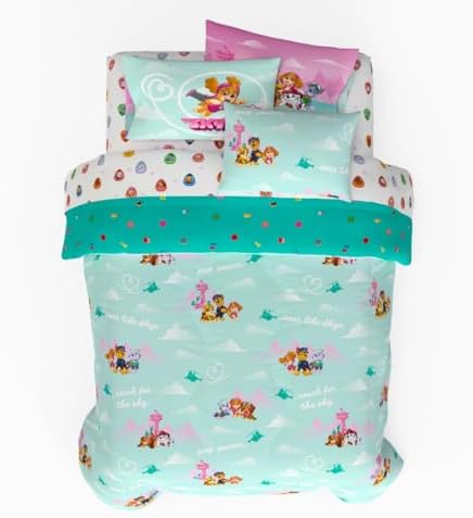 Paw Patrol Girl Skye Kids Bedding Super Soft & Cozy Reverisble Microfiber Comforter and Sheet Set with Sham, 7 Piece Full Size, (Officially Licensed Product) By Franco by Franco