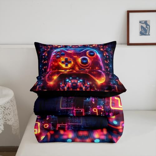 Feelyou Kids Boys Gamer Comforter Set 3D Game Gamepad Toddler Size Bedding Set for Teens Girls Game Console Duvet Quilt Soft Microfiber - Image 5