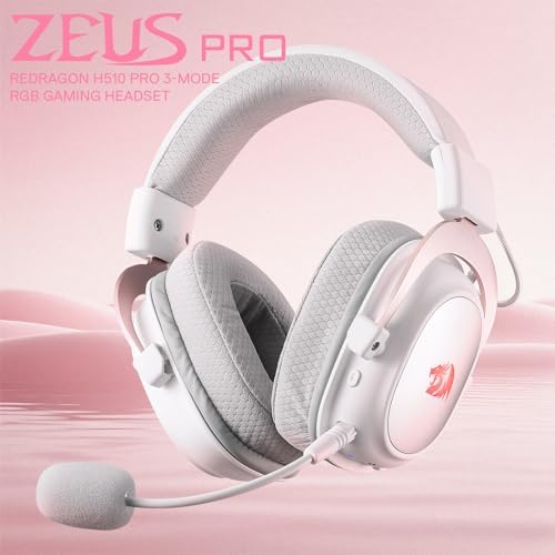 Redragon H510 PRO 3-Mode RGB Gaming Headset - 7.1 Surround Sound - 53MM Audio Drivers in Memory Foam Ear Pads w/Durable Fabric Cover- Multi Platforms Headphone - USB Powered for PC/PS4/NS - Image 7