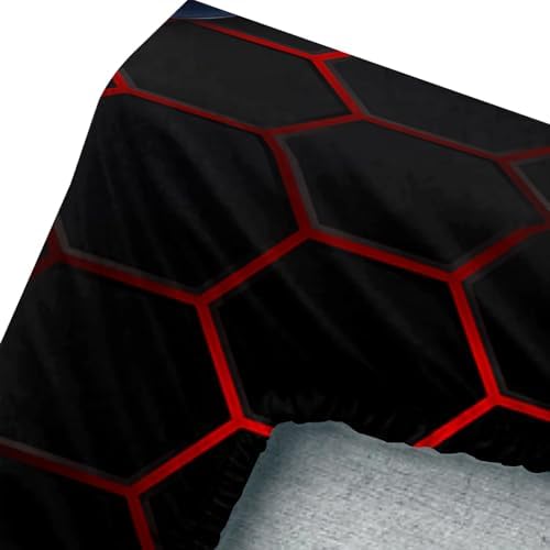 AILONEN Red Black Gaming Bed Sheet Set,Boys Queen Size Gamepad Video Game Bedding Set,Soft Lightweight 3 Pieces, 1 Fitted Sheet with 2 Pillowcases - Image 6