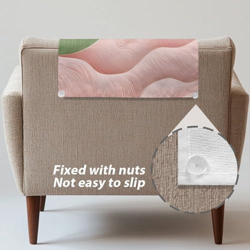 Wave Stripe Textured Print Universal Headrest Protector 26x16 Inch Set of 2 - Easy Install Polyester Couch Cover, Waterproof & Non-Slip, Includes Fixing Nails for Home/Office Recliners - Image 5