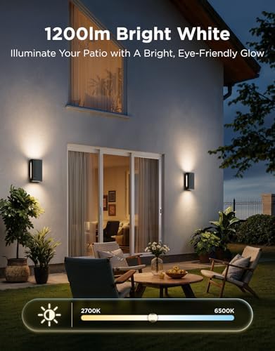 Govee Outdoor UpDown Wall Light, 1 Pack, 1200LM RGBICWW Smart Porch Lights - Image 4
