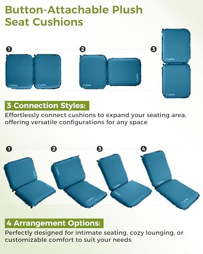ATEPA Inflatable Seat Cushion | 2" & 2.5" Foam Core Seat Pad, Compact, Stadium, Airplane, Travel, Camping, Hiking, Sports Events, Self Inflating - Image 5