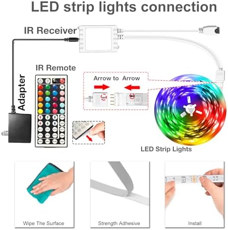 DAYBETTER LED Strip Lights 100ft, Smart Lighting with App Remote Control, RGB LED Lights for Bedroom, Music Sync Color Changing for Room Home Decor Party (1 Roll) - Image 2