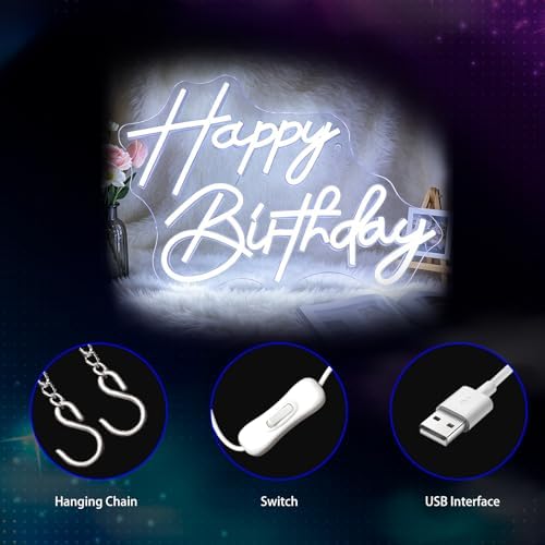 Neon Sign, Birthday Neon Signs for Wall Decor LED Signs Neon Light - Image 5
