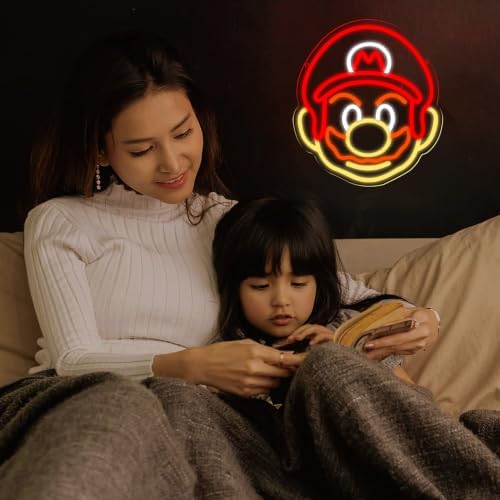 GALLIA Anime Theme Cartoon LED Neon Sign for Wall Decor, Dimmable Anime Light Up Display, Kids Bedroom Game Room Decoration, (Mario) - Image 4