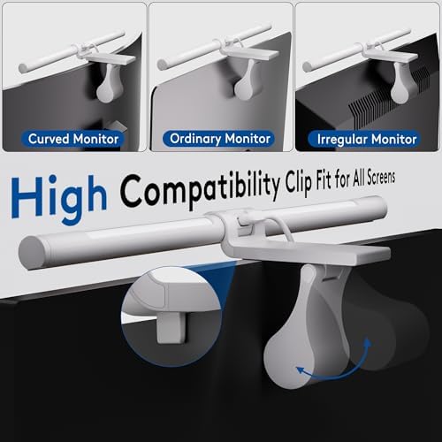 Quntis White Monitor Light Bar with Backlight, Desk Light with Remote - Image 5
