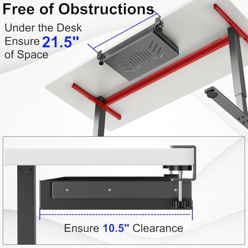 BYMECOST Sliding No Drill Under Desk Laptop Mount, Metal Storage Shelf - Image 6