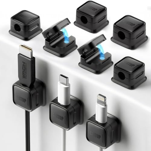 9 Pack Cord Organizer, Magnetic Cable Clips, Under Desk Management, Black by Costop