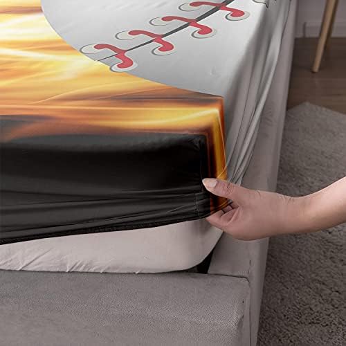 HOSIMA Teens Sports Baseball Bedding Full,1 Fitted Sheet+2 Pillowcases. - Image 6