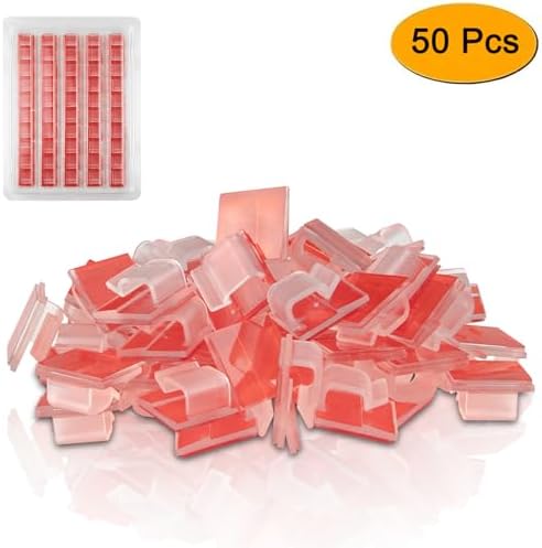 SOULWIT 50 Pcs Self Adhesive Cable Management Clips, Cable Organizers Sticky Wire Clips Cord Holder for TV PC Laptop Ethernet Cable Desktop Home Office (Clear) - Image 2