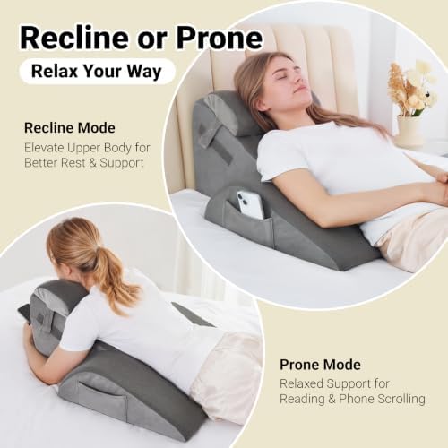 Vekkia XL Back Support Pillow, Dual-Layer Foam for Napping & Prone Resting - Image 3
