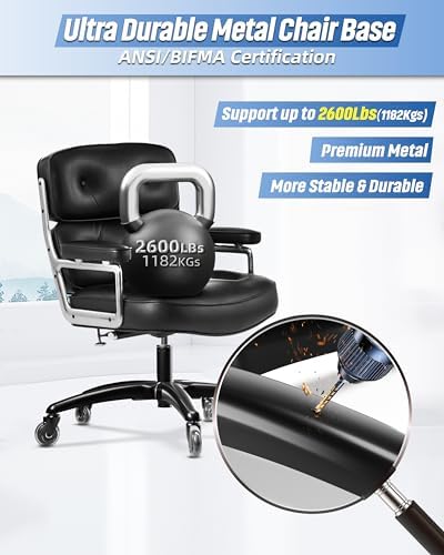 Sytopia 28" Heavy-Duty Office Chair Base Replacement with Wheels (Set of 5), Metal Base with Casters, Total Height: 7.5" (18.9 cm), Compatible with 2" Gas Cylinder - Image 5