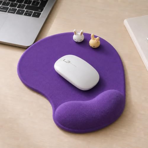 Office Mousepad with Gel Wrist Support - Ergonomic Gaming Desktop Mouse Pad Wrist Rest - Design Gamepad Mat Rubber Base for Laptop Computer -Silicone Non-Slip Special-Textured Surface (07Purple) - Image 2