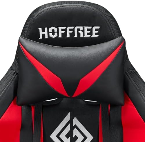 HOFFREE RGB Gaming Chair with Speakers Massage LED Lights Game Chair-Red | Bluetooth Computer Gaming Chair with Footrest Video Game Chair for Adults Ergonomic High Back Gamer Chair with Lumbar Support - Image 5