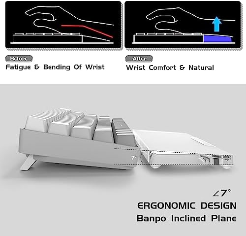 Acrylic Keyboard Wrist Rest Pro- Compact 60% Keyboard- Mechanical Keyboards Ergonomic Palm Rest for Computer Keyboard,Anti-Slip Base,Wrist Pad for Laptop,Office & Home-Easy Typing,Silver - Image 3