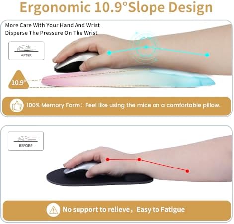 L-SPOUTTO Ergonomic Mouse Pad with Wrist Rest,Cute Mouse Pad Wrist Support - Image 5