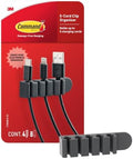 Command 5-Cord Clip Organizer, Black, 4 Clips, 8 Medium Strips by Unknown