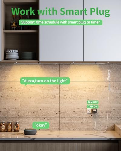 Under Cabinet Lighting Plug-in, Dimmable, 3pcs 12 Inch, 3000K - Image 3