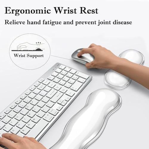 Update Gel Keyboard Wrist Rest & Mouse Wrist Rest Set – Silicone Wrist Support Pad for Pain Relief, Effortless Typing, Gaming, Computer, Laptop, Office – Anti-Slip Base, Easy to Clean - Image 5
