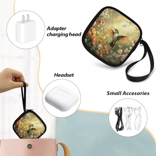 Headphones Carrying Case, Hummingbird Travel Portable Storage Bags for Bluetooth Wireless Headphones, Cords, Cable, Earbuds, Charger - Image 6