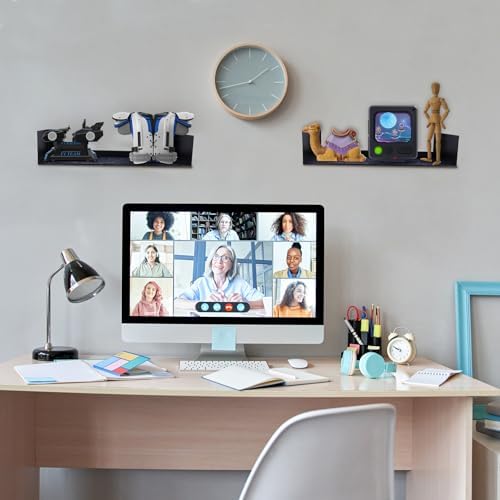 U Shape Floating Shelves Wall Mount Metal Bookshelf CD DVD Storage Display Shelves, Black Set of 6 - Image 5
