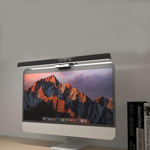 Computer Monitor Lamp, Screen Monitor Light Bar for Eye Caring, Screen Monitor Light Bar with Backlight for Eye Caring, E-Reading LED Task Lamp with Dimming Adjustment, Perfect for Reading and Study by BLYGACN
