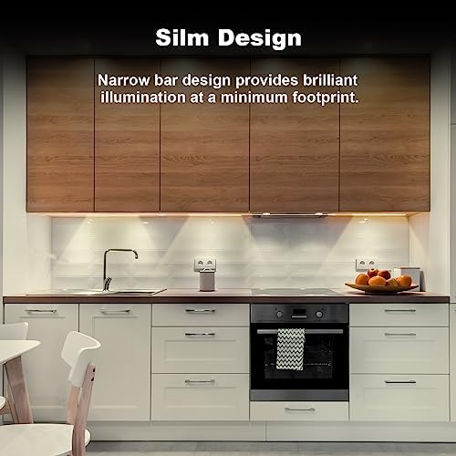 Plug-in Under Cabinet Lights Daylight White 4000K, Dimmable LED Under Cabinet Lighting, 6PCS x 12 Inch Under-Counter Light Fixtures with Memory Function, Under Counter LED Lights for Kitchen - Image 2