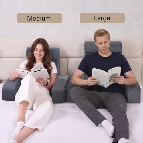 ENITYA 21" Reading Pillow for Bed with Firm Back Support & Big Pockets - Image 6