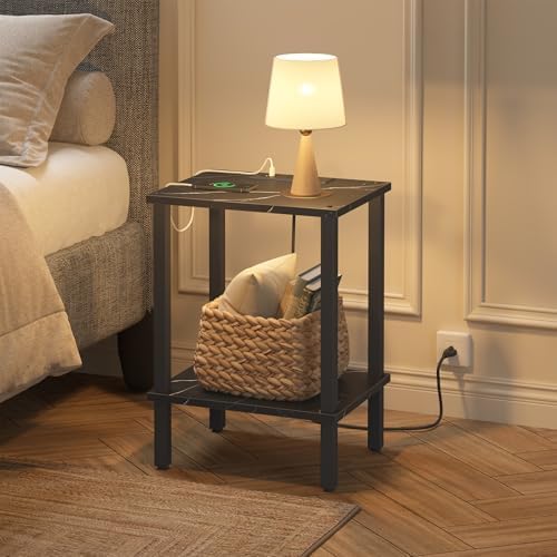 TUTOTAK End Table with Charging Station, Side Table Set of 2, Nightstand - Image 5