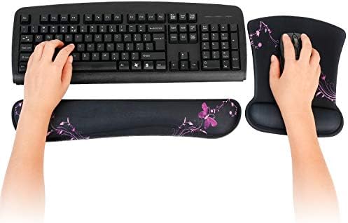 RICHEN Keyboard Wrist Rest Pad and Mouse Wrist Rest Support Mouse Pad Set,Durable & Comfortable & Lightweight for Easy Typing & Pain Relief-Ergonomic Support (Purple Butterfly) - Image 6