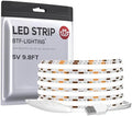 BTF-LIGHTING 5V USB COB LED Strip Lights 9.8FT Cool White 6000K by BTF-LIGHTING
