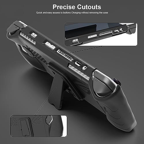 Full Protective Case With Stand Base For ROG ALLY Consoles, Shockproof Gaming Protective Case Protector Cover Game Console Skin Shockproof Protector Cover Accessories (Black) - Image 4