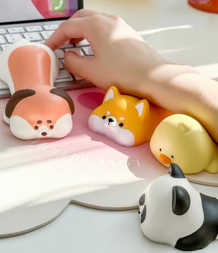 Cityhermit Upgrade Ergonomic Memory Foam Wrist Rest Support for Mouse Computer Arm Rest for Desk Cute Animals Wrist Pad Office Supplies Slow Rising PU Wrist Pad (Duck) - Image 4