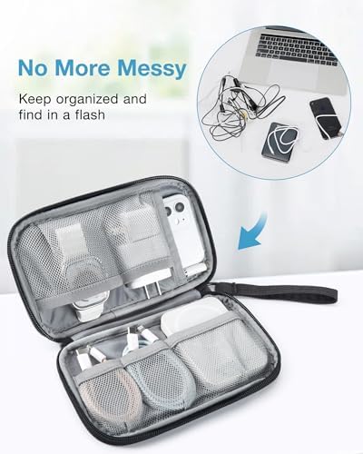 BAGSMART Electronics Travel Organizer for Cords Chargers Phones, Black - Image 5