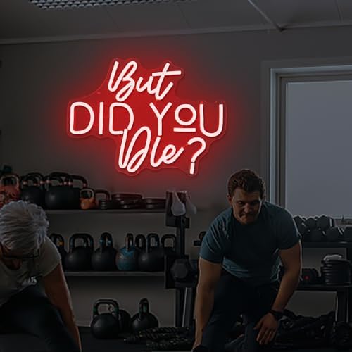 But Did You Die Neon Sign Dimmable Neon Led Sign for Bedroom Wall Light Red Neon Light Up Sign for Wall Decor Man Cave Home Decor Office Gym Living Room Decor Birthday Gifts - Image 2