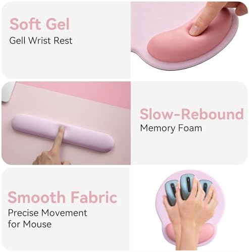 Mouse Pad with Keyboard Wrist Rest,Ergonomic Mousepad Support Set - Image 6