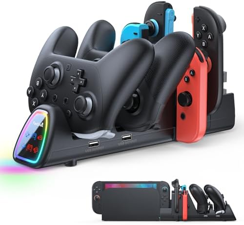 FASTSNAIL Switch Controller Charger for Nintendo Switch 2/1/OLED for JoyCon by FASTSNAIL