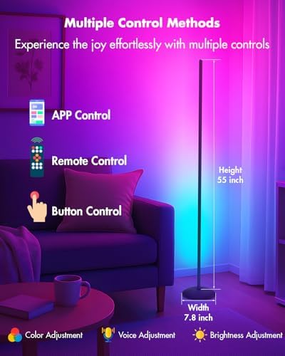 Corner Floor Lamp, Smart RGB LED Corner Lamps for Living Room - Image 3