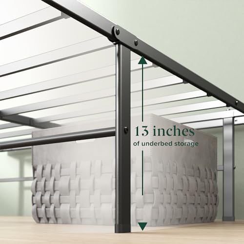 Zinus 14 Inch Rumi Metal Bed Frame, No Box Spring Needed, Black, King - Image 5