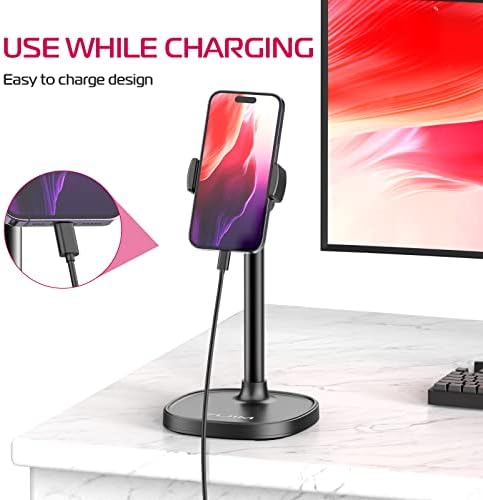 ULANZI Cell Phone Stand Mount for Desk, Vijim HP004 Adjustable Height & Angle Phone Holder, 360 Degree Rotating Desktop Phone Stand Compatible with iPhone, Samsung and All Phones - Image 6