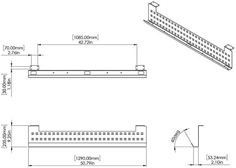 Stand Up Desk Store Under Desk Cable Management Tray Black Horizontal Computer Cord Raceway and Modesty Panel (Black, 51") - Image 5