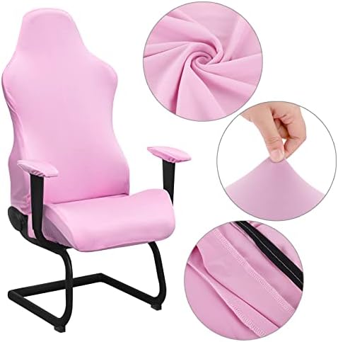 BTSKY Ergonomic Office Computer Game Chair Slipcovers (No Chair) | Stretchy Polyester Covers Universal Protective Chair Seat Covers for Reclining Racing Gaming Gaming Chair, Pink - Image 3