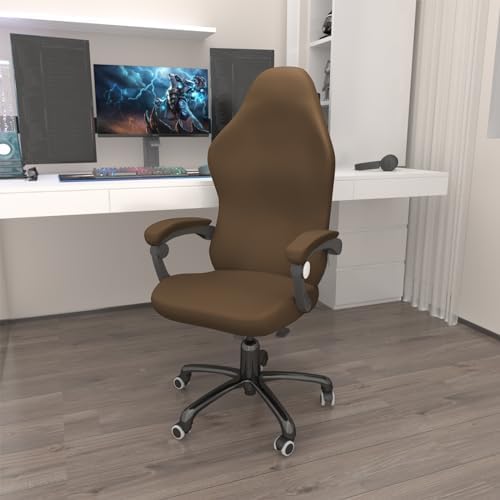Gaming Chair Cover Game Chair Cover for Reclining Rotating, Light Brown | Waterproof, Cat Scratch Proof, Stretch with Amrest, Breathable, Anti-Scratch, Pet-Resistant, For Big Tall High Back Chairs - Image 2
