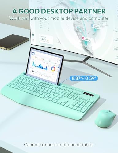 SABLUTE Wireless Keyboard and Mouse Combo, 2.4GHz, Ergonomic Wrist Rest - Image 6