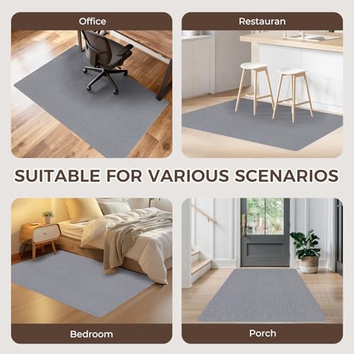Office Chair Mat for Hardwood Floor 40x55 Inch, Non-Slip Rolling Chair Mat, Flat Lay Floor Protector for Wood Tile Laminate(Grey) - Image 7